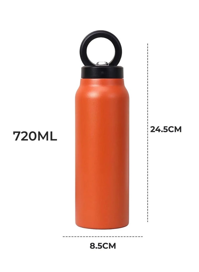 BlueFire Stainless Steel Insulated Water Bottle 720mL with 90° Adjustable Magnetic Phone Holder | 24H Cold & 8H Hot | BPA-Free Leakproof & Dishwasher Safe Bottle for Gym, Office, School, and Outdoor Use - Image 4