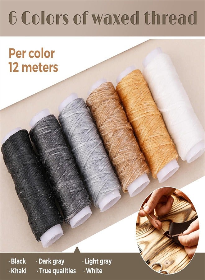 41Pcs Leather Sewing Kit, Upholstery Repair Kit Including Sewing Thread and Sewing Needles, Awl, and Thimble, Suitable for Beginners in Leather Craftsmanship DIY Sewing Kit  - Image 3