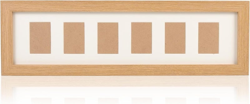 First Year Photo Frame Keepsake with 6 Slots, Desktop Picture Holder for Newborns, Wood Combined Frame for Monthly Growth Records and Home Decoration - Image 1