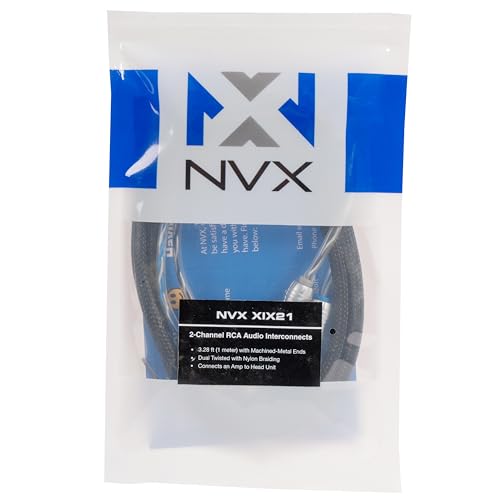 NVX® XIX21 3.28 ft (1 Meter) Oxygen Free Copper 2-Channel Double Twisted Pair X-Series Car Audio RCA Audio Interconnect Cable with Shielded Noise Reduction and Split-tip Silver-Plated Machined Ends - Image 4