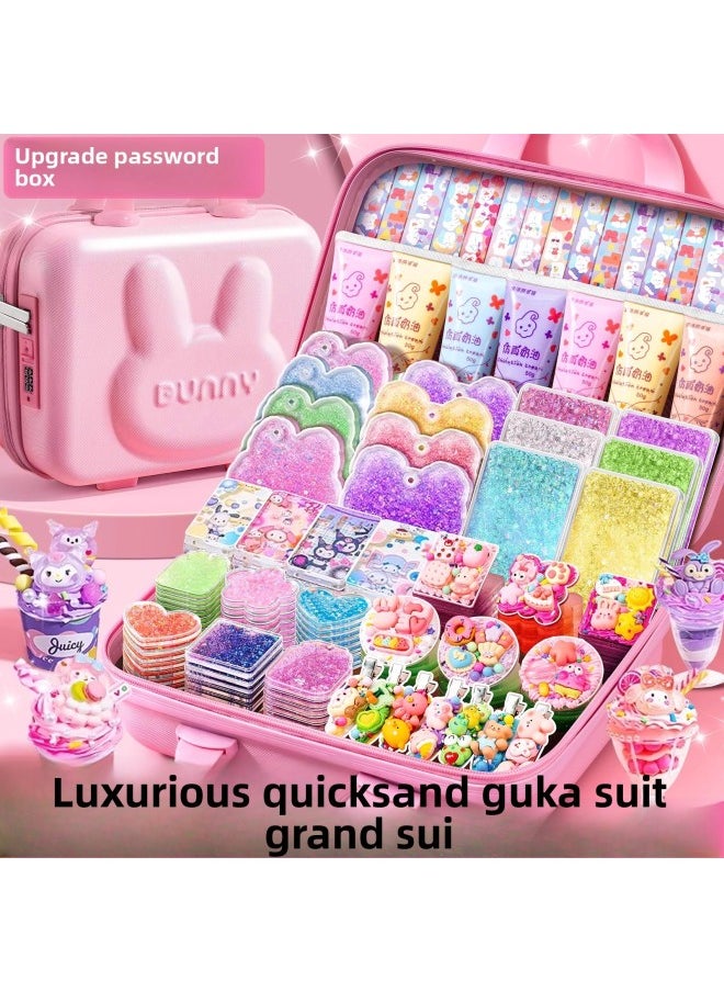 Cream Gel Goo Card Suit Sticker Full Set Of Girls Handmade DIY Toy Material Goo Card Hand Account Children's Toys-Color:Cream Goo Card Suit 842 [little Girl 3D Password Box]]  - Image 2
