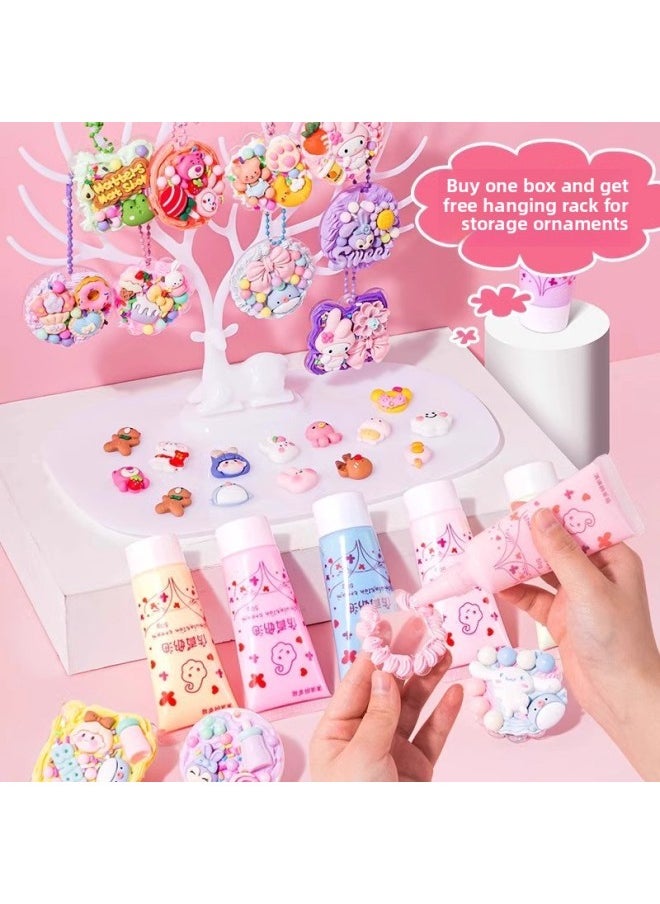 Cream Gel Goo Card Suit Sticker Full Set Of Girls Handmade DIY Toy Material Goo Card Hand Account Children's Toys-Color:Cream Goo Card Suit 842 [little Girl 3D Password Box]]  - Image 5