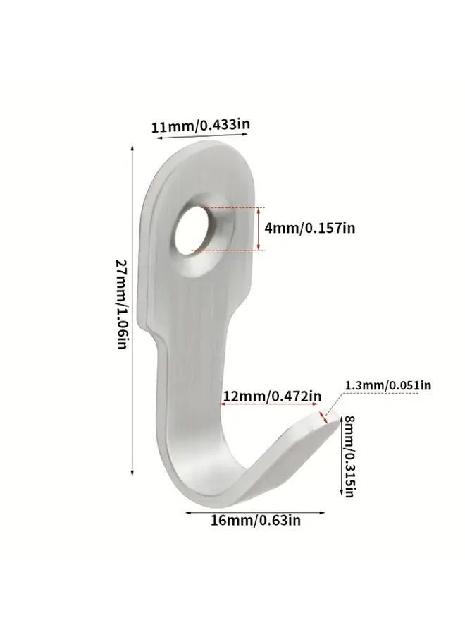 40pcs J Shaped Wall Mounted Heavy Duty Metal Hooks Brushed Finish Space Saving - Image 4