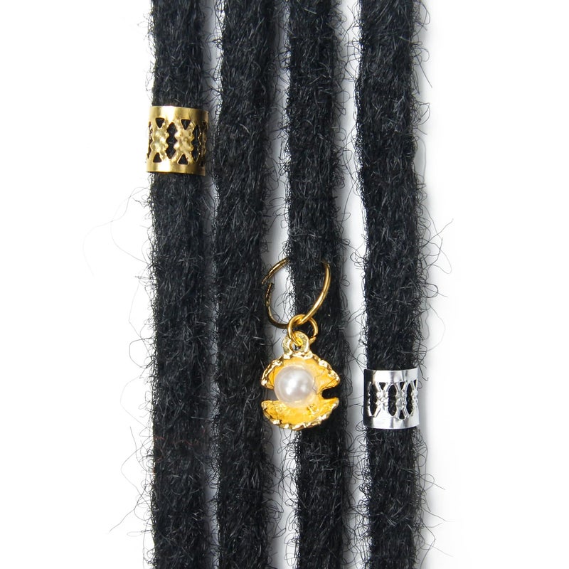 Dsoar Clip In Dreadlock Extensions 20 Inch 3PCS Handmade 0.6cm Synthetic Dreads with Clips Soft Crochet Loc Extensions(1#) - Image 4
