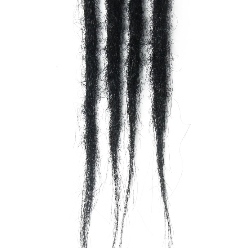Dsoar Clip In Dreadlock Extensions 20 Inch 3PCS Handmade 0.6cm Synthetic Dreads with Clips Soft Crochet Loc Extensions(1#) - Image 5