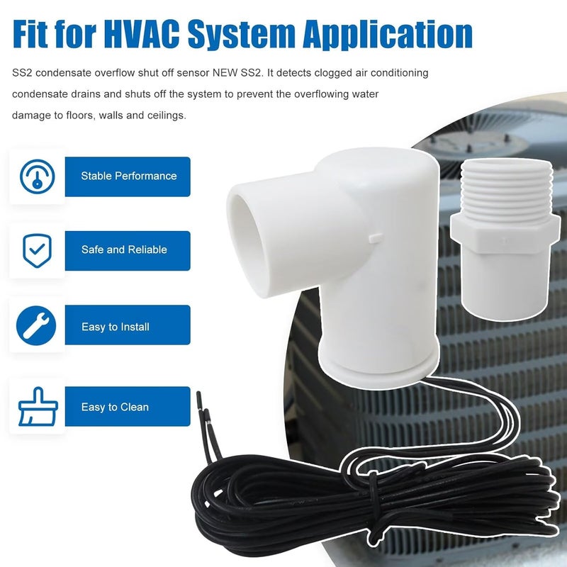 تمت ترقية مفتاح تعويم HVAC SS2 3 4 بوصة مستشعر إغلاق تكثيف يمنع فيضان صينية التصريف - Image 4