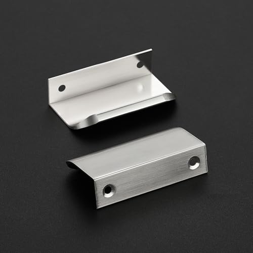 Ravinte Hardware 20 Pack Silver Cabinet Handles 3 Inch 76mm Finger Edge Pulls 2 Inch Hole Center Finger Pulls for Cabinets - Image 3