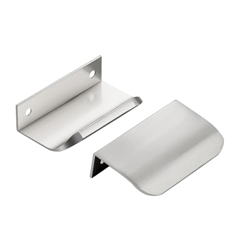 Ravinte Hardware 20 Pack Silver Cabinet Handles 3 Inch 76mm Finger Edge Pulls 2 Inch Hole Center Finger Pulls for Cabinets - Image 1
