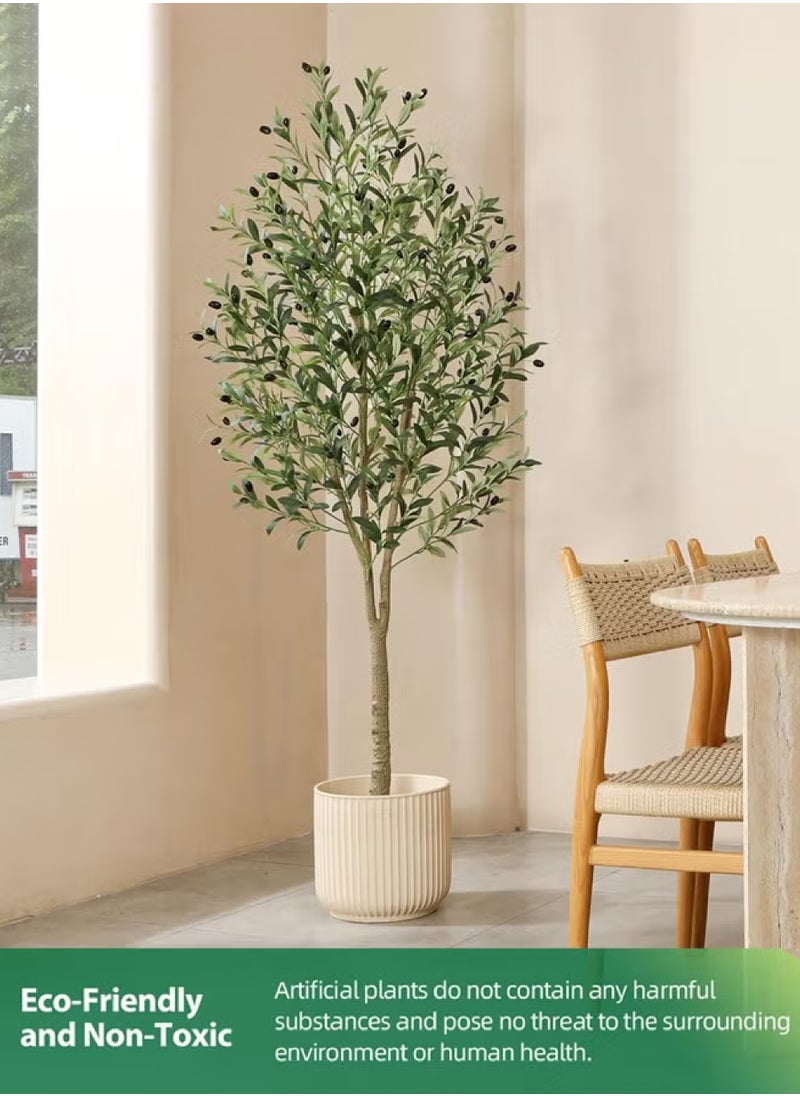 Rock Pow Artificial Olive Tree Plant, 6 Feet Faux Topiary Silk Tree in Pot – Perfect for Indoor & Outdoor Decor, Home, Office, Garden, and Housewarming Gifts  - Image 3