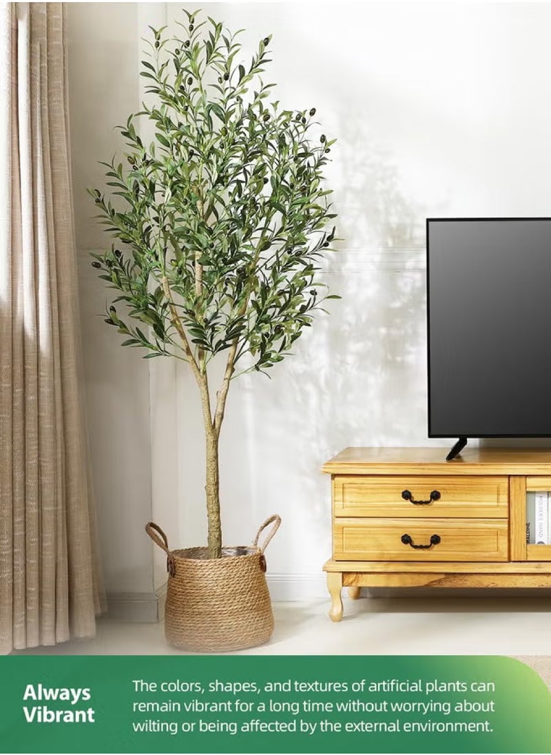 Rock Pow Artificial Olive Tree Plant, 6 Feet Faux Topiary Silk Tree in Pot – Perfect for Indoor & Outdoor Decor, Home, Office, Garden, and Housewarming Gifts  - Image 5