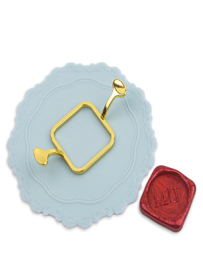 krastmon Metal Wax Seal Mold, Square Wax Seal Stamp Mold with Silicone Waxing Mat for DIY Craft, Envelopes, Gifts and Wine Packaging - Image 1