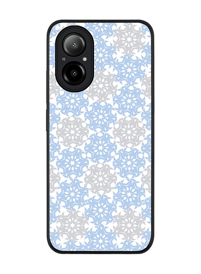 Stylizedd Rugged Black Edge Case for Realme C67 4G, Slim fit Soft Case Flexible Rubber Edges Anti Drop TPU Gel Thin Cover -  Frozen Snowflakes - Image 1