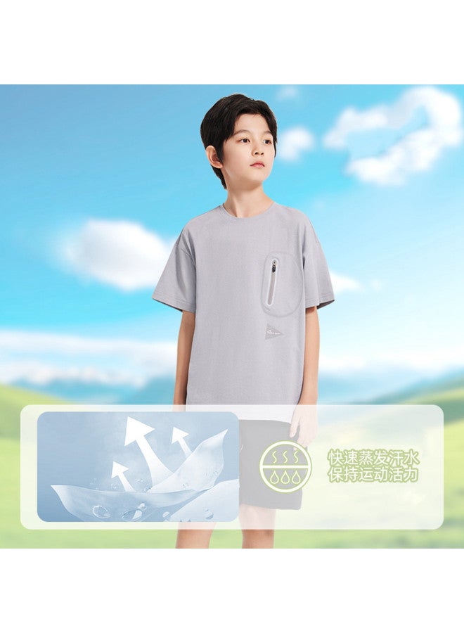 Noble bird Boys' And Girls' 2025 Summer Sports Outdoor Pocket Cool, Stain-resistant Lightweight Athletic T-shirt - Image 4