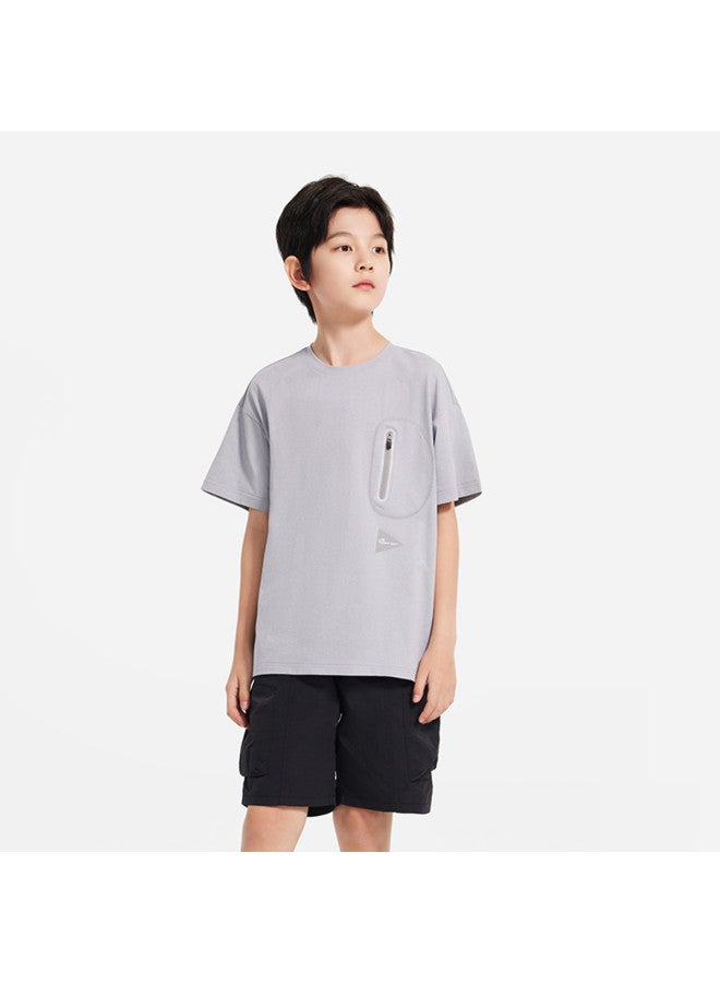 Noble bird Boys' And Girls' 2025 Summer Sports Outdoor Pocket Cool, Stain-resistant Lightweight Athletic T-shirt - Image 5