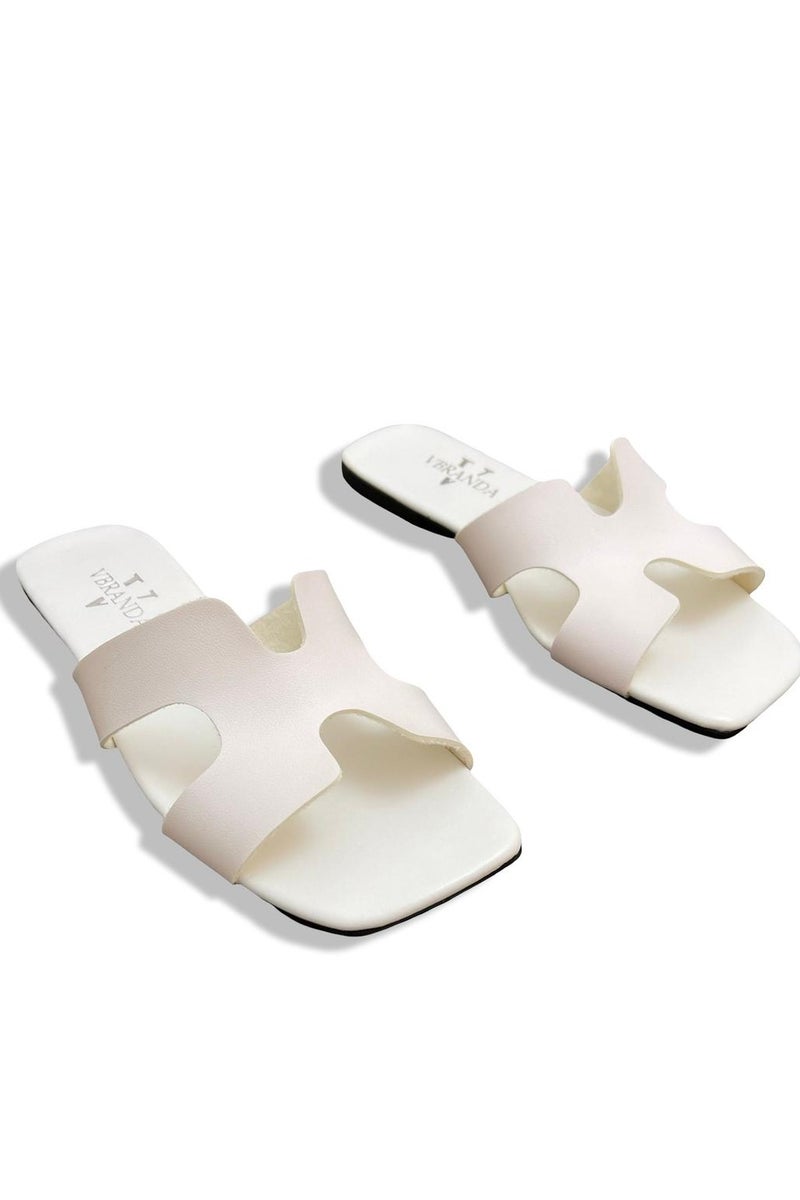 Vbranda Classic Flat Slipper with Modern Open Design SF-66-WHITE - Image 3