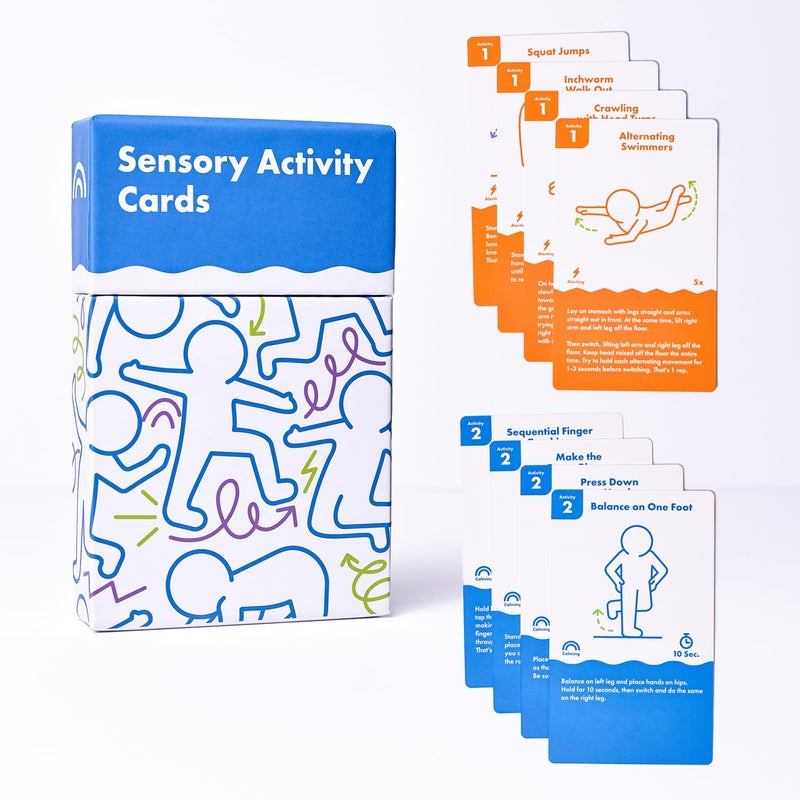 Harkla Sensory Activity Cards 60 TherapistDesigned Brain Breaks for Kids 30 DoubleSided 3 x 5 Cards NoPrep Self Regulation Tool for Focus Energy Calm Classroom Sensory Kit - Image 2