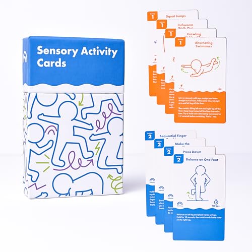 Harkla Sensory Activity Cards 60 TherapistDesigned Brain Breaks for Kids 30 DoubleSided 3 x 5 Cards NoPrep Self Regulation Tool for Focus Energy Calm Classroom Sensory Kit - Image 1