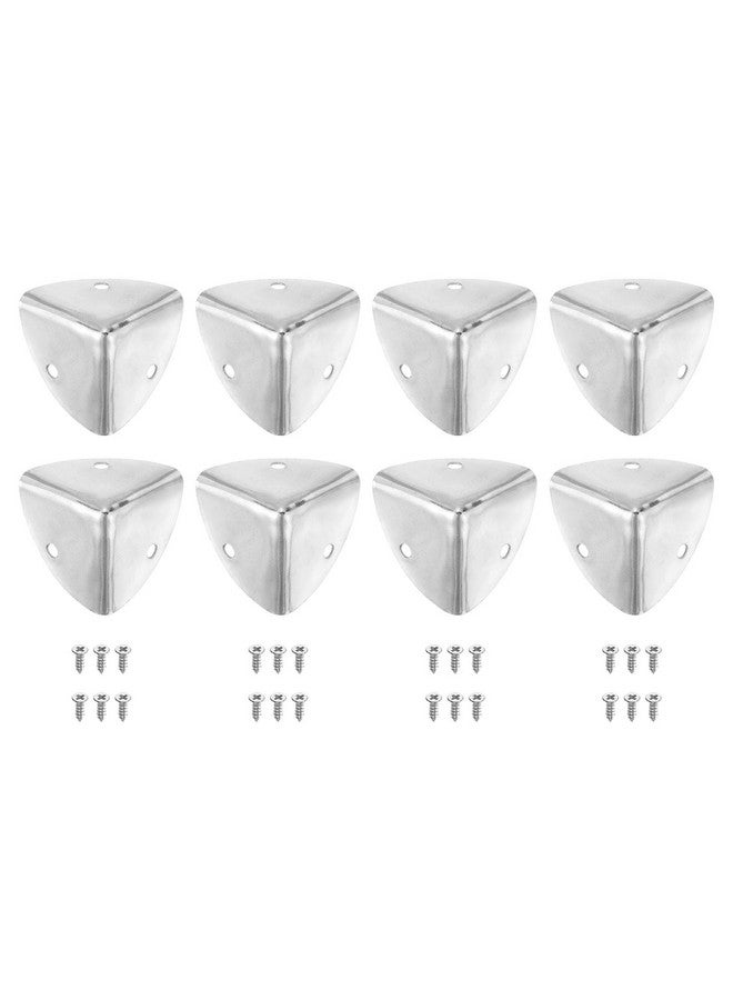 uxcell 8 Pcs Decorative Box Corner Cover, 40mm Metal Edge Guard, Furniture Corner Edges Protector with Screws, Silver - Image 1