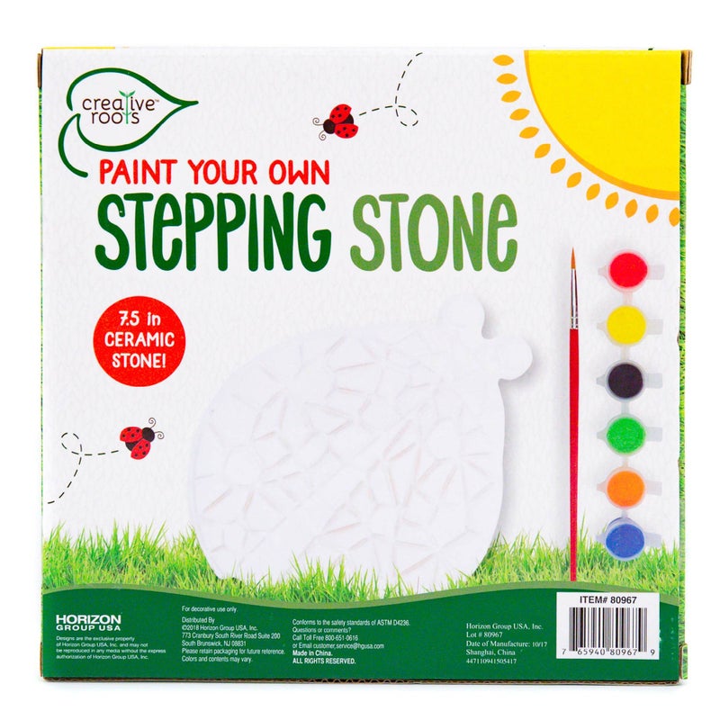 Creative Roots Mosaic Ladybug Stone, Includes 7-Inch Ceramic Stepping Stone & 6 Vibrant Paints, DIY Garden Stepping Stone Kit for Kids Ages 6+ - Image 5