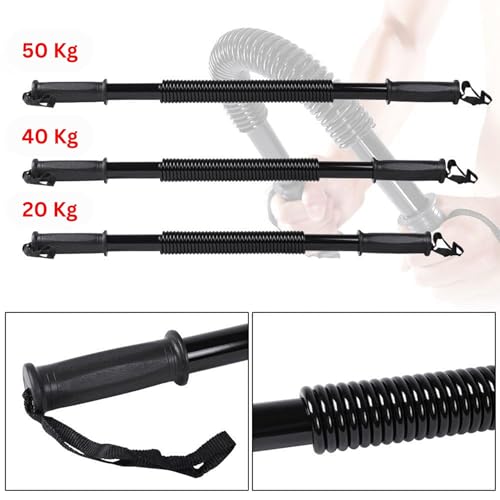 UDKI Power Twister Spring Forearm Bar 40 KG | Upper Body Exercise Heavy-Duty Equipment for Core Strengthening Chest Shoulder Bicep Blaster Arm Builder | Home Gym Workout Flex Bar for Men & Women - Image 2