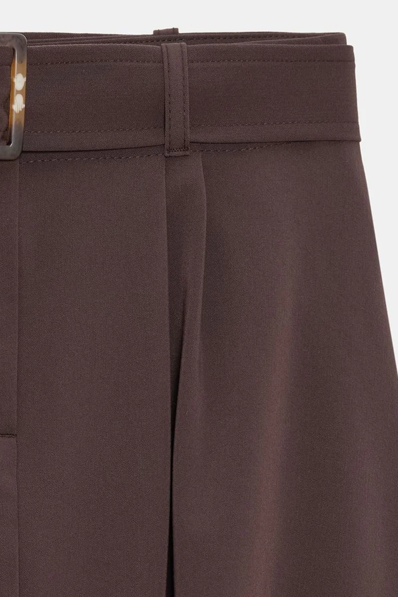 Dilvin Coffee Brown DILVIN High-waist Belted Midi Balloon Skirt for Women | Best Price UAE