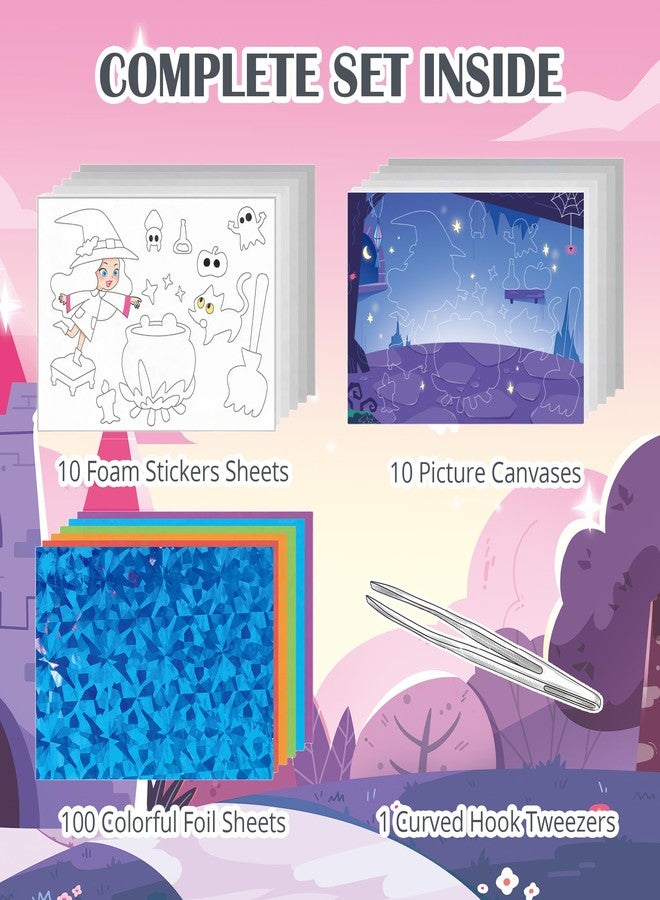 Timetome Foil Craft Kit for Kids, Princess & Unicorn Foil Art Set for Ages 4-8, No Mess Creative Arts and Crafts, Easy Peel Stick Foil Pictures, Gift for Girls 5-10 - Image 2
