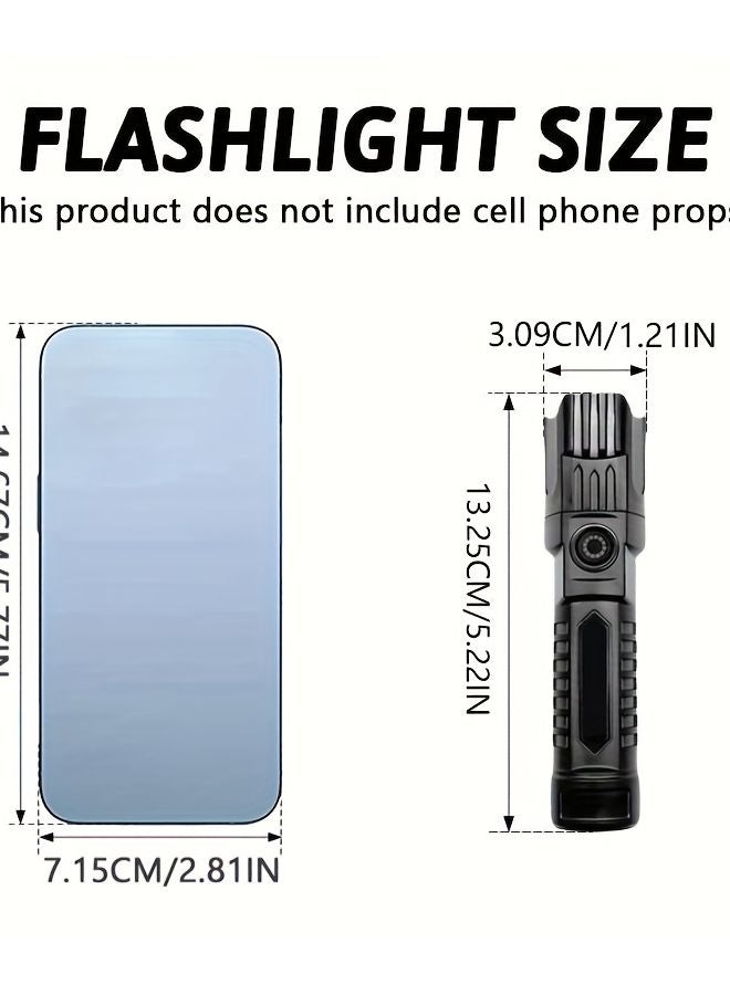 USB Rechargeable Zoomable Flashlight Tactical Focus Adjustment LED Torch - Image 4