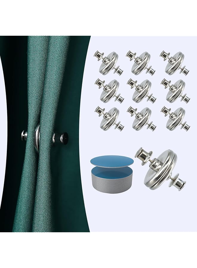 The Bros Magnetic Curtain Closure, Curtain Weights Magnets Clips with Tack, Drapery Magnetic Holder Buckle to Hold Curtains Closed to Prevent from Being Blown Around(10 Pairs)  - Image 1