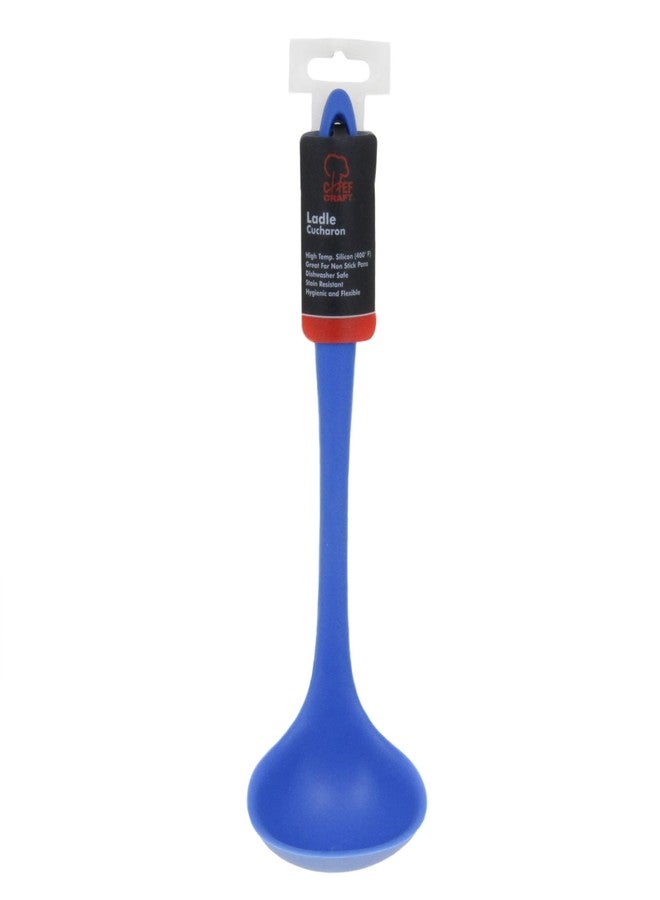 Chef Craft Premium Silicone Cooking Ladle, 11.25 inch, Blue - Image 2