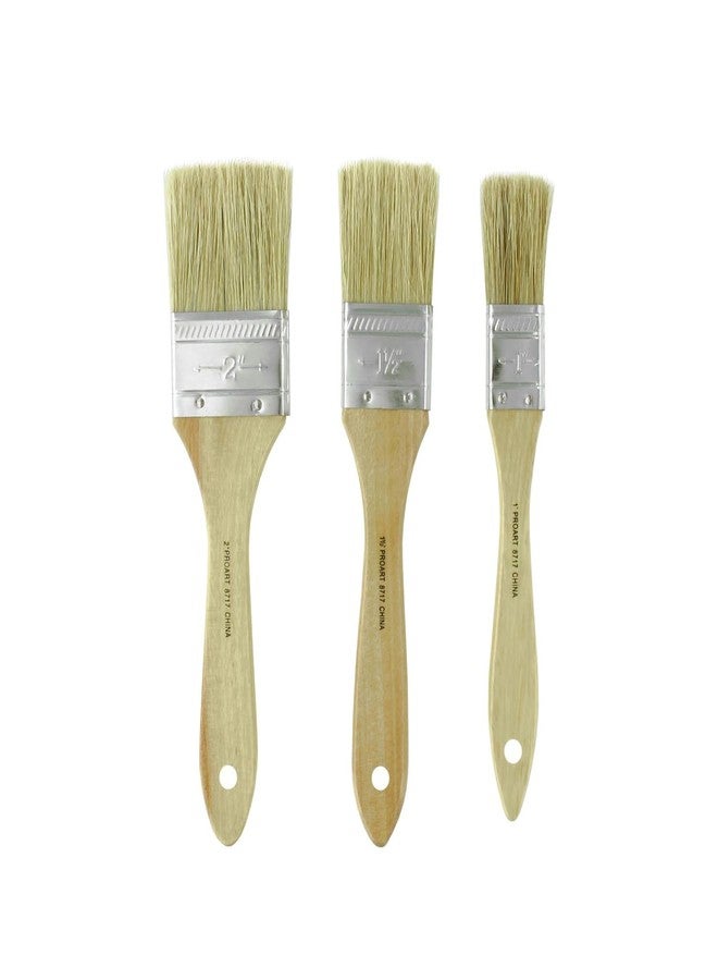 PRO ART White Paintbrush, Utility Bristle Brushes 3 Piece Set - Image 5