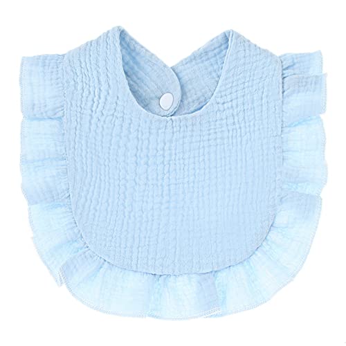 Nishine 4 PACK Solid Muslin Baby Drool Bibs Set for Unisex Boys Girls Cotton Adjustable Teething Feeding Drooling Bibs (Blue Set) - Image 2