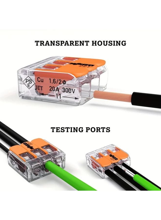 Wago 221 413 Lever Nuts Compact Splicing Connectors 24 12 AWG 4 Pcs - Image 4
