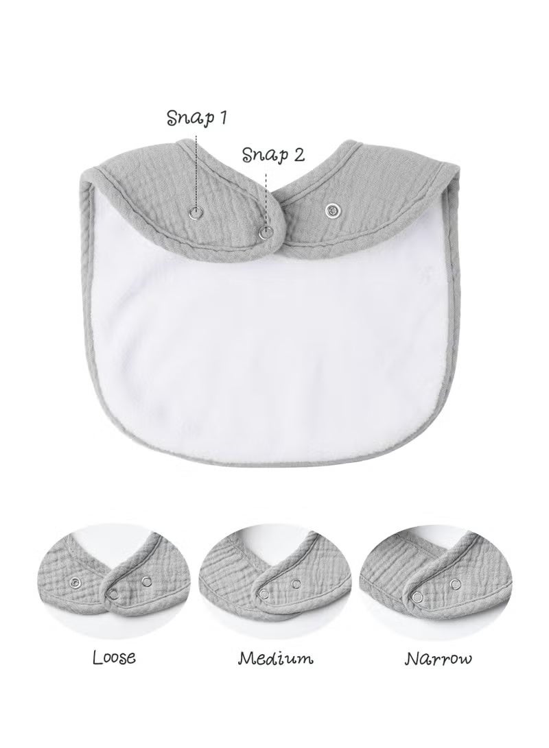 8 Pack Breathable Muslin Baby Bibs, Bandana Drool Bibs for Newborns and Infants, Soft and Absorbent Cotton Fabric (Neutral Colors) - Image 2