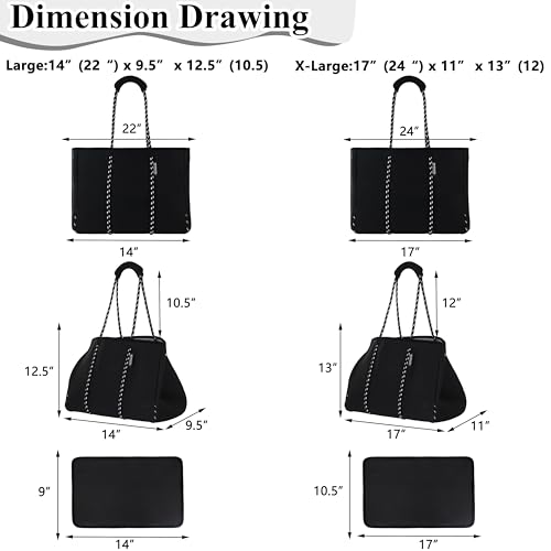 QOGiR Multipurpose Gym Beach Bag - Light Weight, Large, Sports (Classic Black, X-Large) … - Image 2