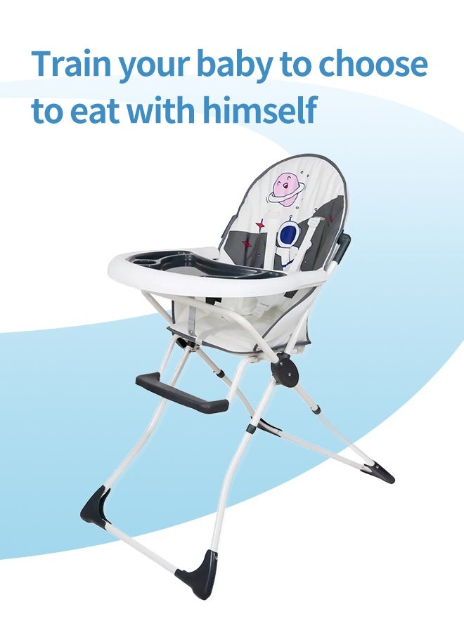 Soft Touch - Baby High Chair Baby Dinner Chair Foldable Infant Feeding Chair with Tray Dining Booster Seat - Image 1