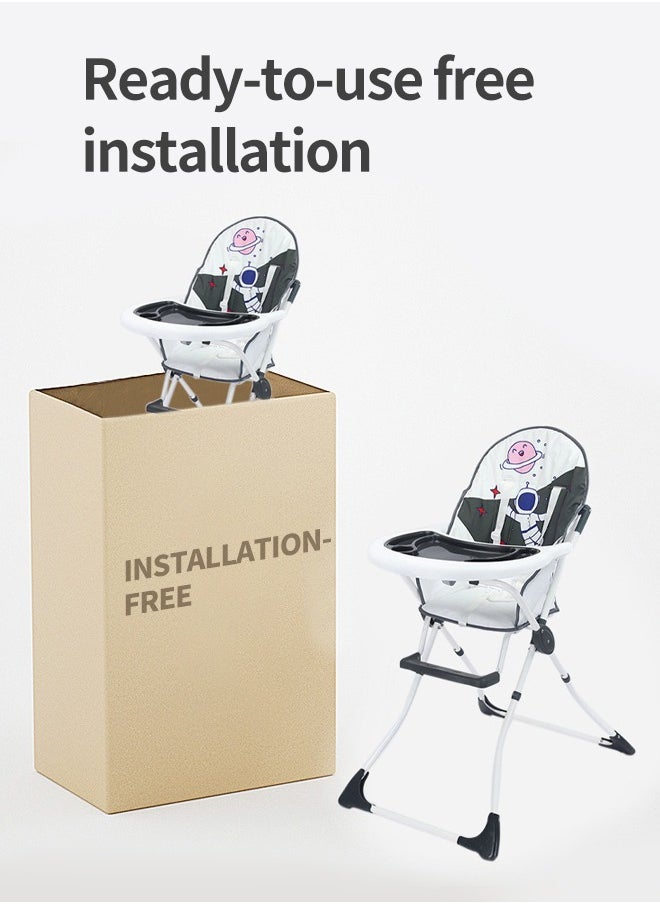 Soft Touch - Baby High Chair Baby Dinner Chair Foldable Infant Feeding Chair with Tray Dining Booster Seat - Image 1