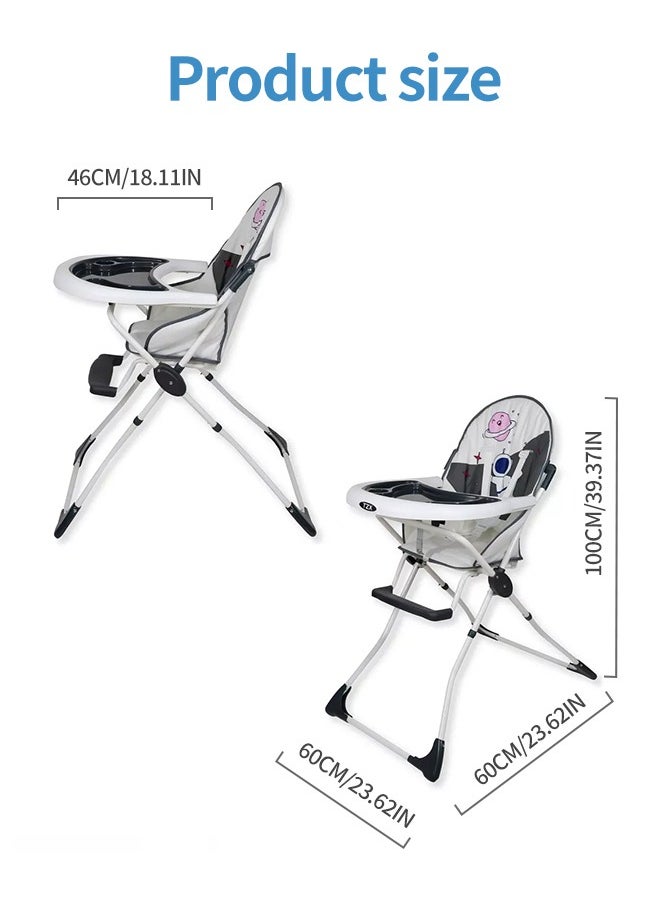 Soft Touch - Baby High Chair Baby Dinner Chair Foldable Infant Feeding Chair with Tray Dining Booster Seat - Image 1