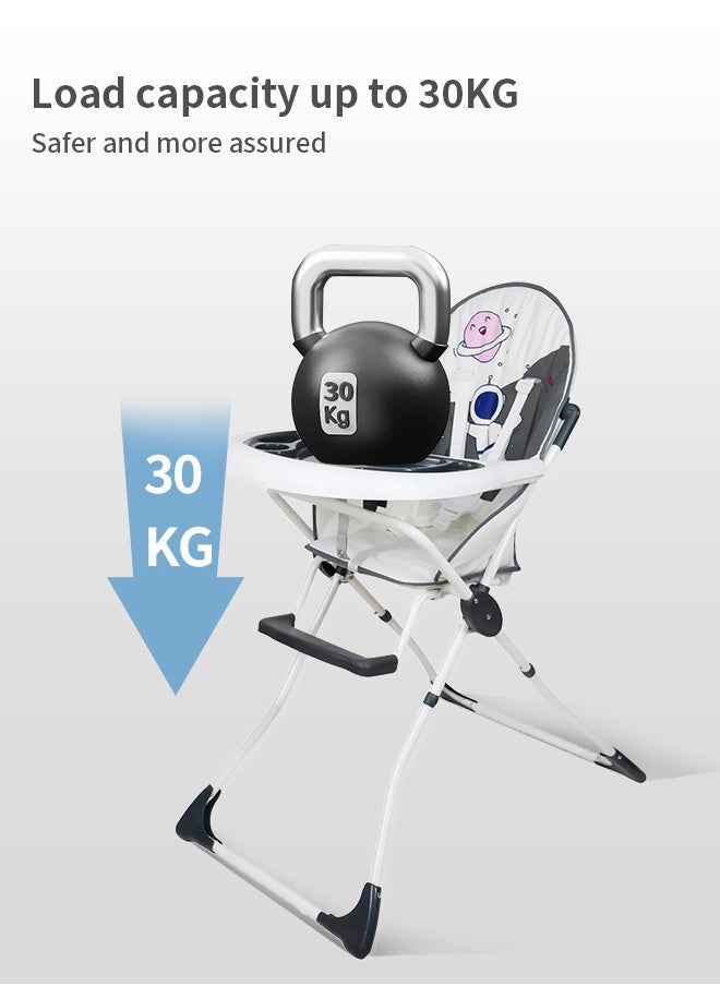 Soft Touch - Baby High Chair Baby Dinner Chair Foldable Infant Feeding Chair with Tray Dining Booster Seat - Image 1