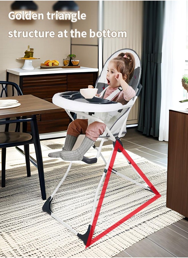 Soft Touch - Baby High Chair Baby Dinner Chair Foldable Infant Feeding Chair with Tray Dining Booster Seat - Image 1