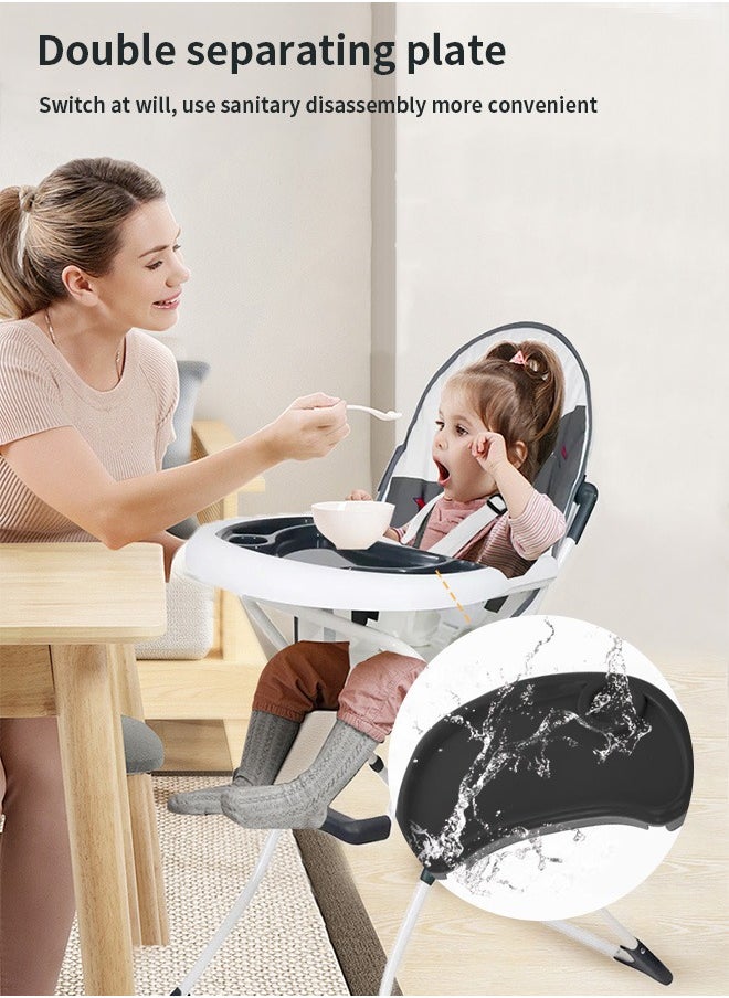 Soft Touch - Baby High Chair Baby Dinner Chair Foldable Infant Feeding Chair with Tray Dining Booster Seat - Image 1