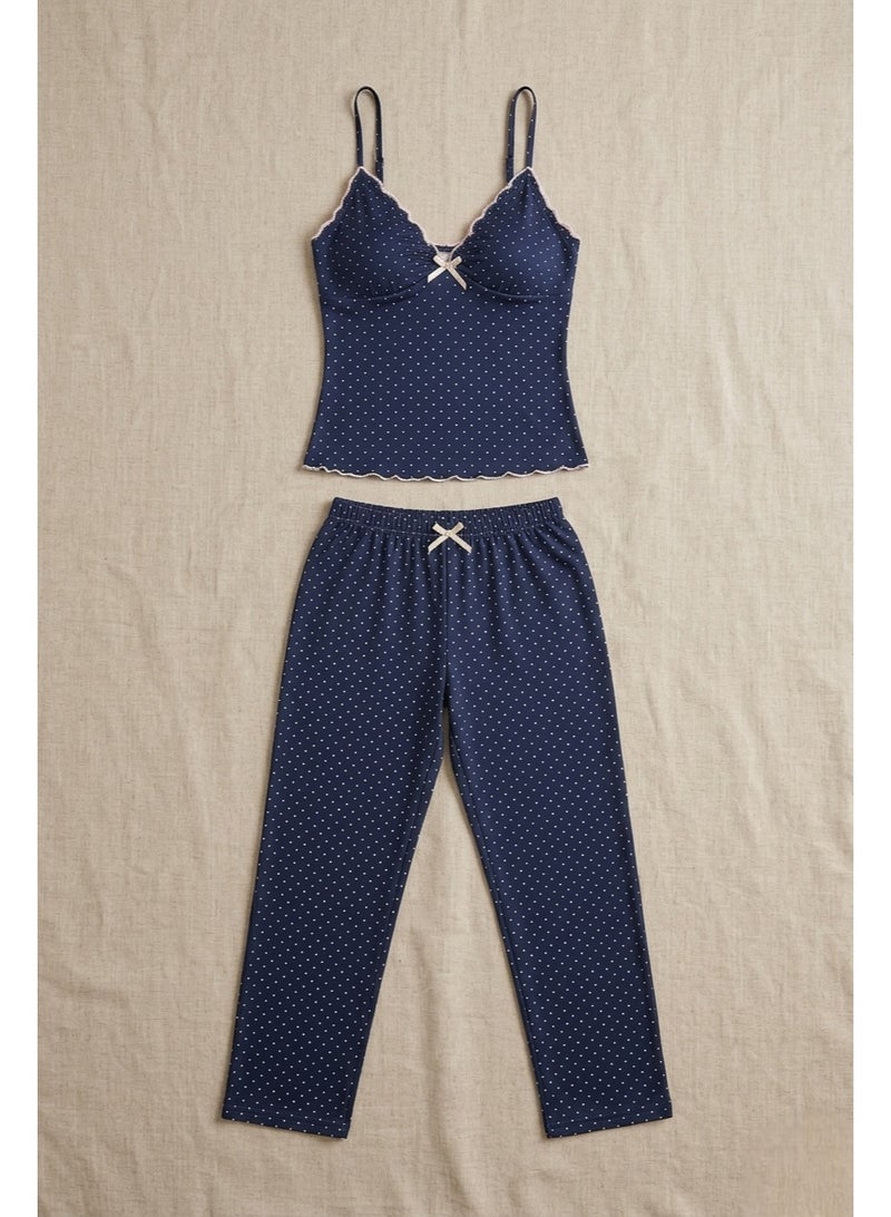 Women's Polka Dot Camisole & Lounge Pants Sleepwear Set - Image 2