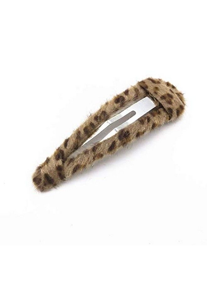 DAONACO 2 Pack Leopard Print Velvet Snap Clips Hair Clips Waterdrop Hair Barrettes Hair Pins Hair Slide Stylish For Women Girl (Water Drop) - Image 3
