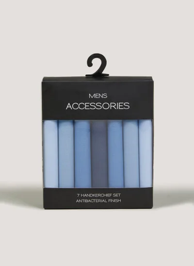 Matalan 7 Pack Blue Handkerchiefs
