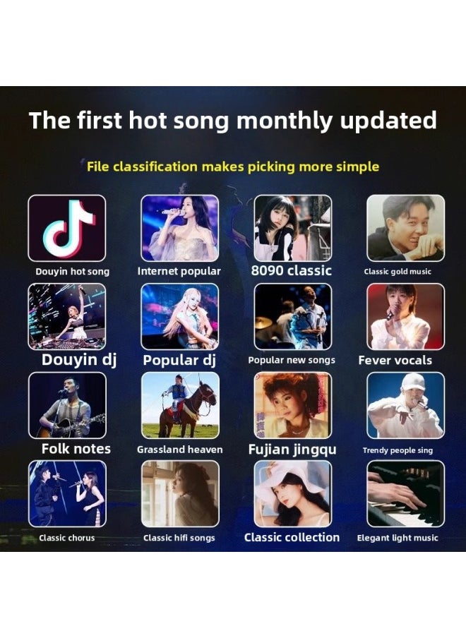 Car USB Songs 2024 List Berlin Sound Lossless Sound Quality Car Music U USB Hot Songs Listening To Songs-Capacity:16G-64G-Interface:Package 3 32g [tik Tok + Dj + Popular] 1800 Songs + 150 Videos - Official Standard Configuration  - Image 2