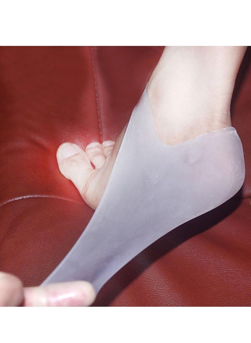 زوج واحد من واقي كعب السيليكون جل لدعم العناية بالقدم وتخفيف الألم من نتوءات الكعب والكعوب المتشققة باللون الأبيض - Image 4