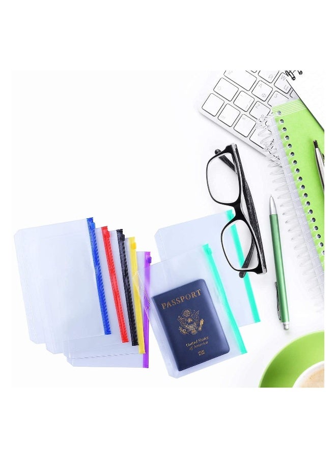 Generic 12 Pcs Binder Pockets A5 Size 6 Holes Zipper Binder Pouch Folders for 6 Ring Notebook Binder Loose Leaf Bags, Waterproof PVC Pouch Document Filing Bags, Multicolor  - Image 3