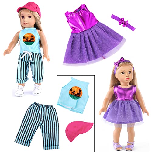 ebuddy 10 Sets 18 Inch Doll Clothes 18 Inch Doll Clothes and Accessories Fit for 18 inch Dolls 18 Inch Doll - Image 4