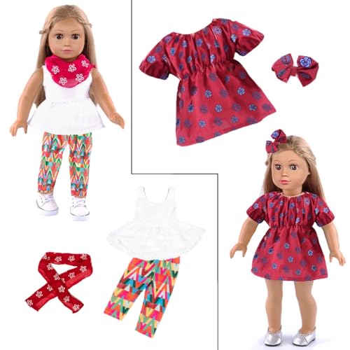 ebuddy 10 Sets 18 Inch Doll Clothes 18 Inch Doll Clothes and Accessories Fit for 18 inch Dolls 18 Inch Doll - Image 3