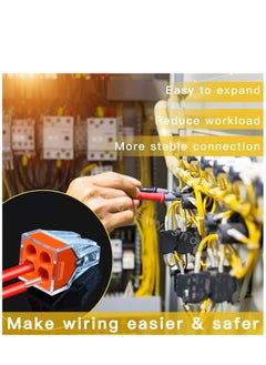 KASTWAVE Push in Wire Connectors Quick Connect Electrical 2-Port 50 Pcs + 4-Port 50 Pcs Pushin Small Wire Nuts Assortment Wiring Connecters  - Image 3
