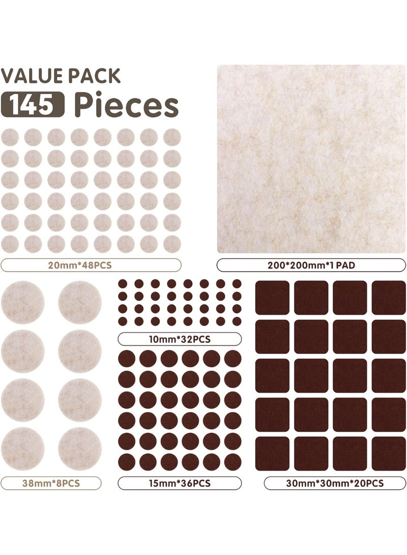 Baytion Felt Furniture Pads,145 Pcs Furniture Pads Self Adhesive,Cutable Felt Pads Scratch Resistant Hardwood Floor Protectors for Furniture Feet and Chair Legs - Image 2